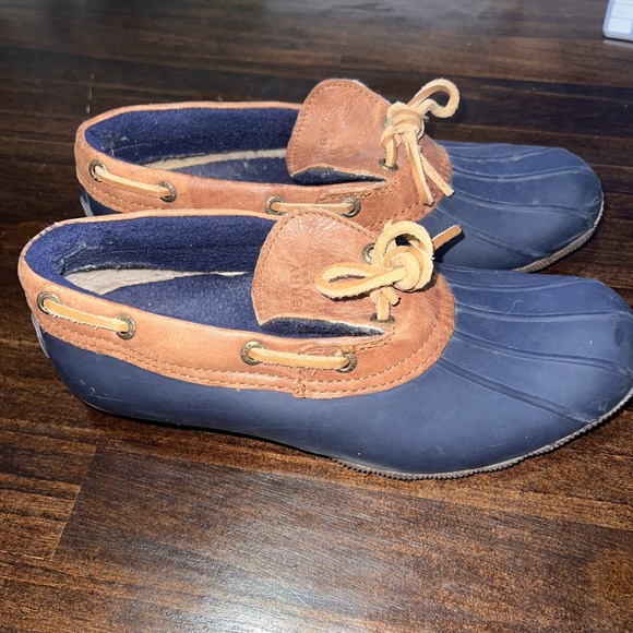 Sperry TopSider Cormorant STS94869 Brown Blue Slip-On Duck Boots Women's Size 7 - Picture 2 of 11